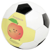 Cute happy peach yellow cartoon voetbal (Drie kwart)