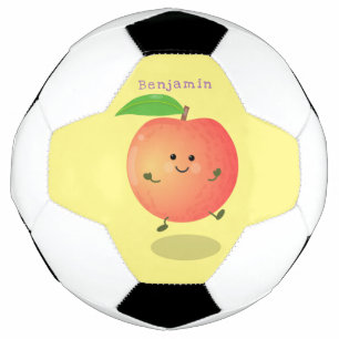 Cute happy peach yellow cartoon voetbal