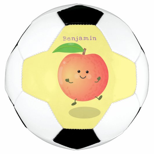 Cute happy peach yellow cartoon voetbal (Voorkant)