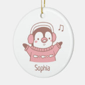 Cute Happy Penguin in Sweater Personalized Keramisch Ornament (Links)
