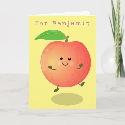 Cute happy perach yellow cartoon kaart (Voorkant)