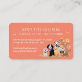 Cute Happy Pet Family Pet Care & Grooming Loyalty Visitekaartje (Achterkant)