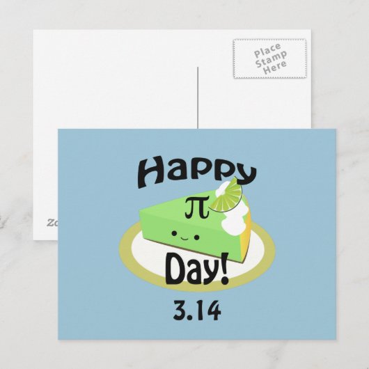 Cute Happy Pi Day Briefkaart (Voorkant / Achterkant)