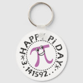 Cute Happy Pi Day Funny Paars Pi Symbol Sleutelhan Sleutelhanger (Voorkant)