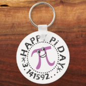 Cute Happy Pi Day Funny Paars Pi Symbol Sleutelhan Sleutelhanger (Voorkant)