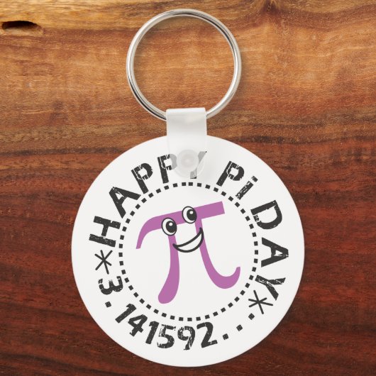 Cute Happy Pi Day Funny Paars Pi Symbol Sleutelhan Sleutelhanger (Voorkant)