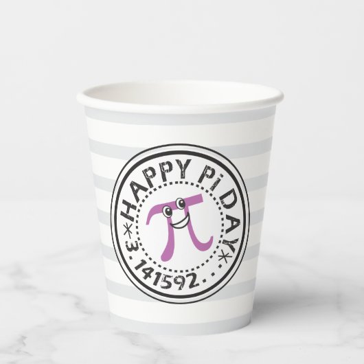 Cute Happy Pi Day - Funny Pi Day Paper Cup Papieren Bekers (Voorkant)