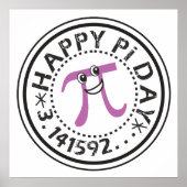 Cute Happy Pi Day © - Funny Pi Poster (Voorkant)