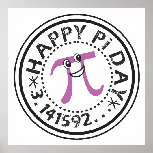 Cute Happy Pi Day © - Funny Pi Poster (Voorkant)
