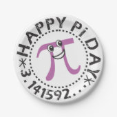 Cute Happy Pi Day Paper-Bord Papieren Bordje (Voorkant)