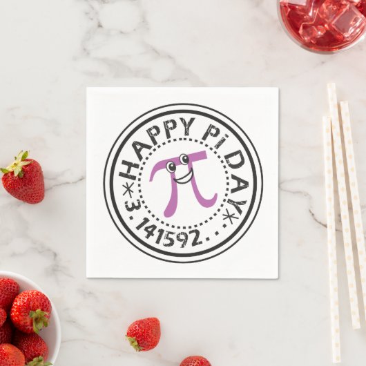 Cute Happy Pi Day Paper Napkins Servet (Insitu)