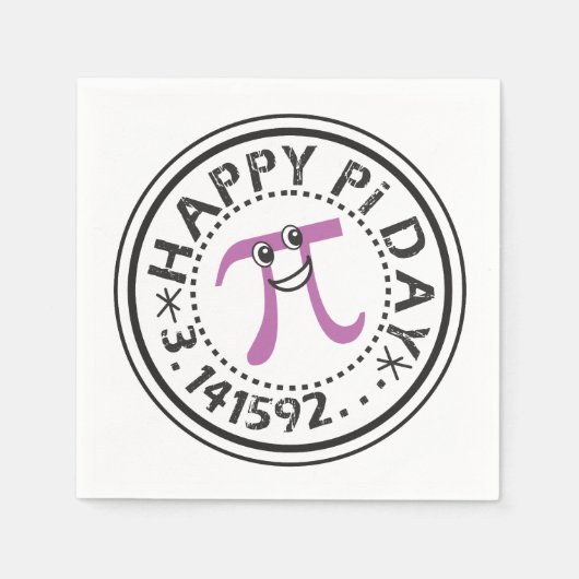 Cute Happy Pi Day Paper Napkins Servet (Voorkant)
