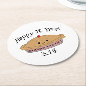 Cute Happy Pi Day Ronde Kartonnen Onderzetter (Gebogen)
