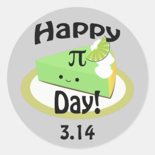Cute Happy Pi Day Ronde Sticker