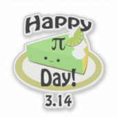 Cute Happy Pi Day Sticker (Voorkant)