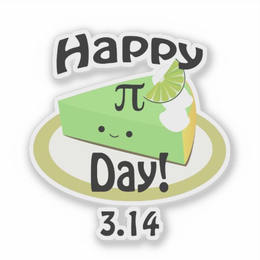 Cute Happy Pi Day Sticker (Voorkant)
