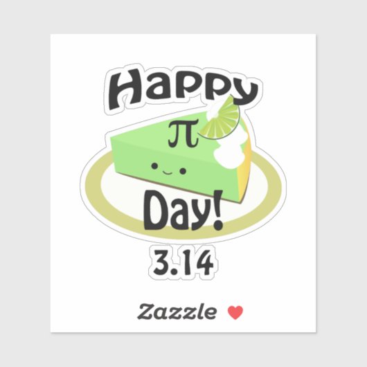 Cute Happy Pi Day Sticker (Vel)