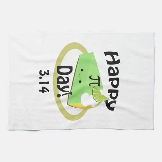 Cute Happy Pi Day Theedoek (Horizontaal)