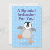 Cute happy pinguin chick cartoon 2 jaar kaart (Achterkant)