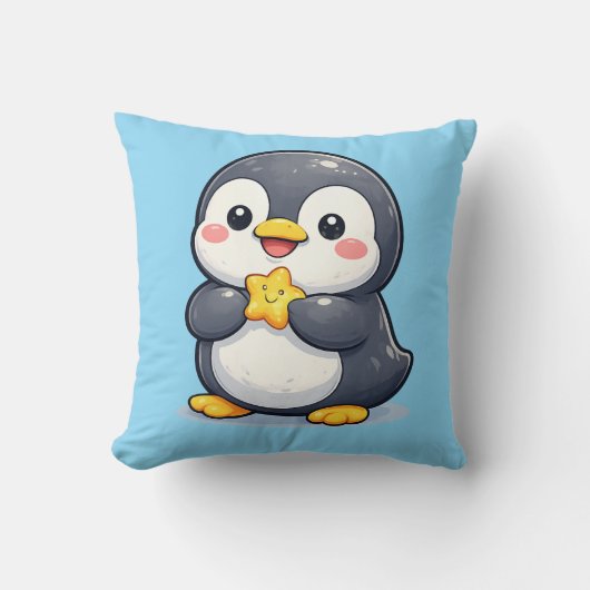 Cute Happy Pinguïn Kawaii Kussen Hoofdkussen (Voorkant)