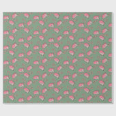 Cute Happy Pink Hedgehog Cadeaupapier (Vlak)