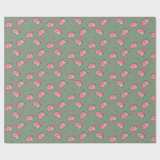 Cute Happy Pink Hedgehog Cadeaupapier (Vlak)