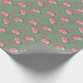 Cute Happy Pink Hedgehog Cadeaupapier (Hoek)