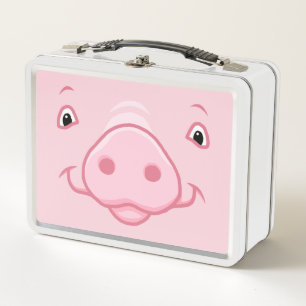 Cute Happy Pink Pig Face