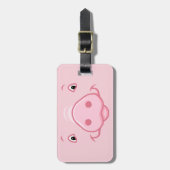 Cute Happy Pink Pig Face Bagagelabel (Voorkant verticaal)