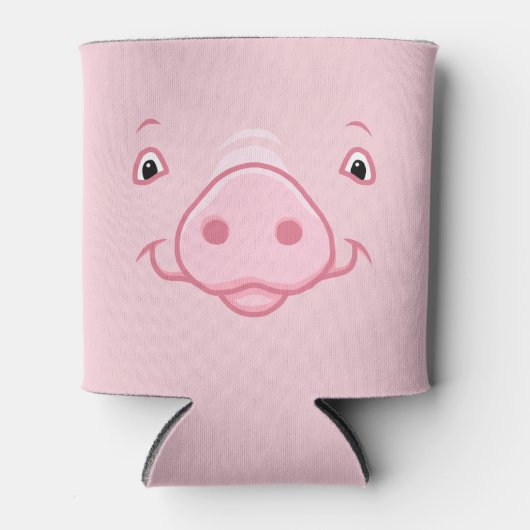 Cute Happy Pink Pig Face Blikjeskoeler (Voorkant)