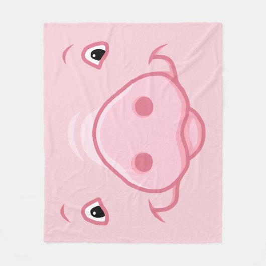 Cute Happy Pink Pig Face Fleece Deken (Voorkant)