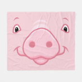 Cute Happy Pink Pig Face Fleece Deken (Voorkant (Horizontaal))