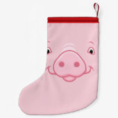 Cute Happy Pink Pig Face Kleine Kerstsok (Achterkant)