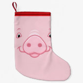 Cute Happy Pink Pig Face Kleine Kerstsok (Voorkant)