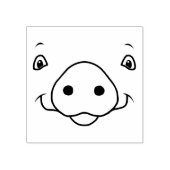 Cute Happy Pink Pig Face Rubberstempel (Afrduk)