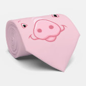 Cute Happy Pink Pig Face Stropdas (Opgerold)