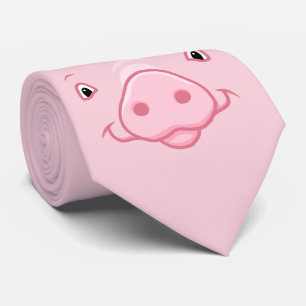 Cute Happy Pink Pig Face Stropdas