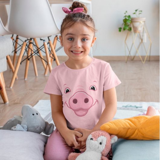 Cute Happy Pink Pig Face T-shirt