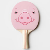 Cute Happy Pink Pig Face Tafeltennisbatje (Achterkant)