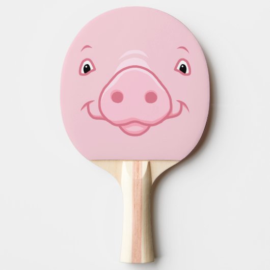 Cute Happy Pink Pig Face Tafeltennisbatje (Voorkant)
