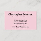 Cute Happy Pink Pig Face Visitekaartje (Achterkant)