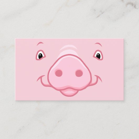 Cute Happy Pink Pig Face Visitekaartje (Voorkant)