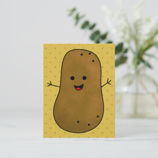 Cute Happy Potato Briefkaart (Staand voorkant)