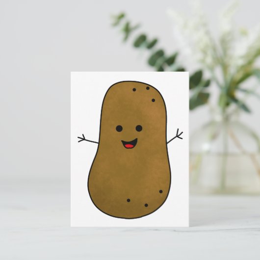 Cute Happy Potato Briefkaart (Staand voorkant)