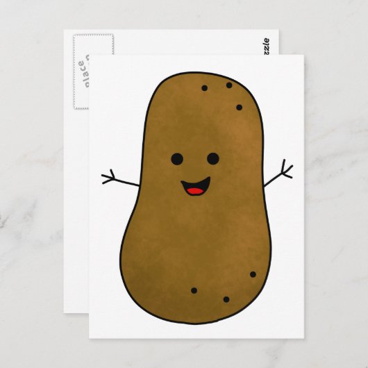 Cute Happy Potato Briefkaart (Voorkant / Achterkant)