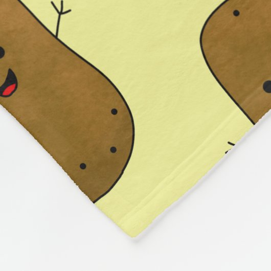 Cute Happy Potato Fleece Deken (Hoek)