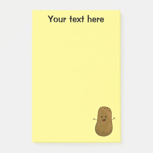 Cute Happy Potato - Gepersonaliseerd Post-it® Notes (Voorkant)