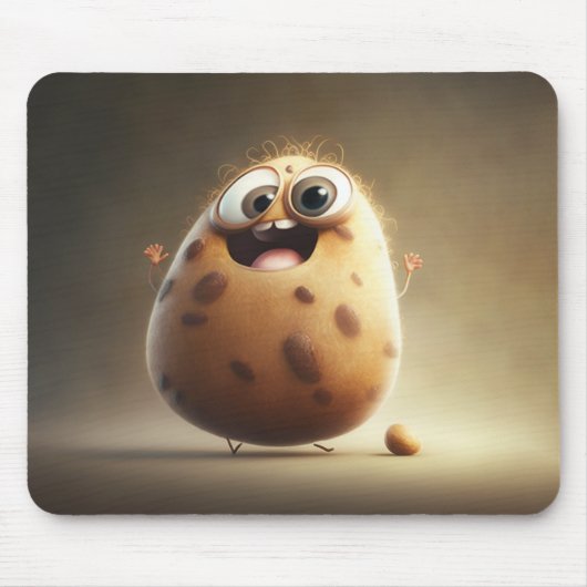 Cute Happy Potato happy cartoon illustratie Muismat (Voorkant)