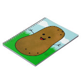 Cute Happy Potato in de tuin Notitieboek (Linkerzijde)