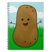 Cute Happy Potato in de tuin Notitieboek (Voorkant)